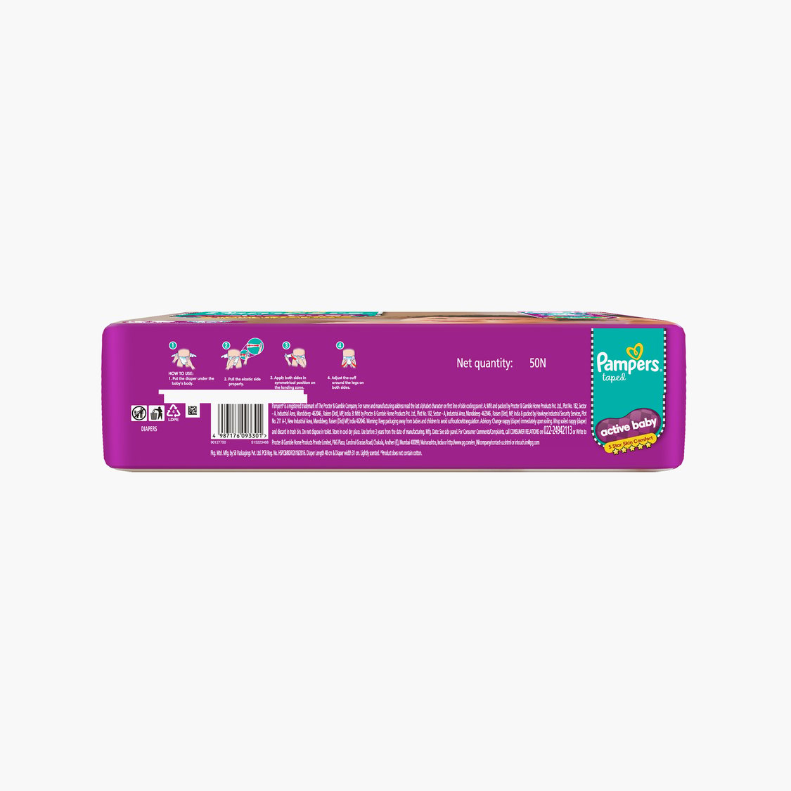 Pampers Active Baby Taped Diaper - Size L - 50 Pcs