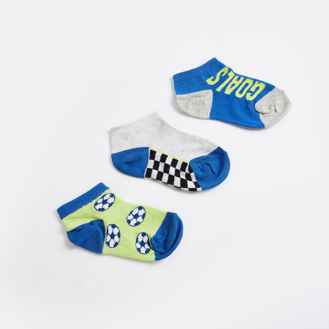 Juniors Printed Ankle Length Socks - Set of 3