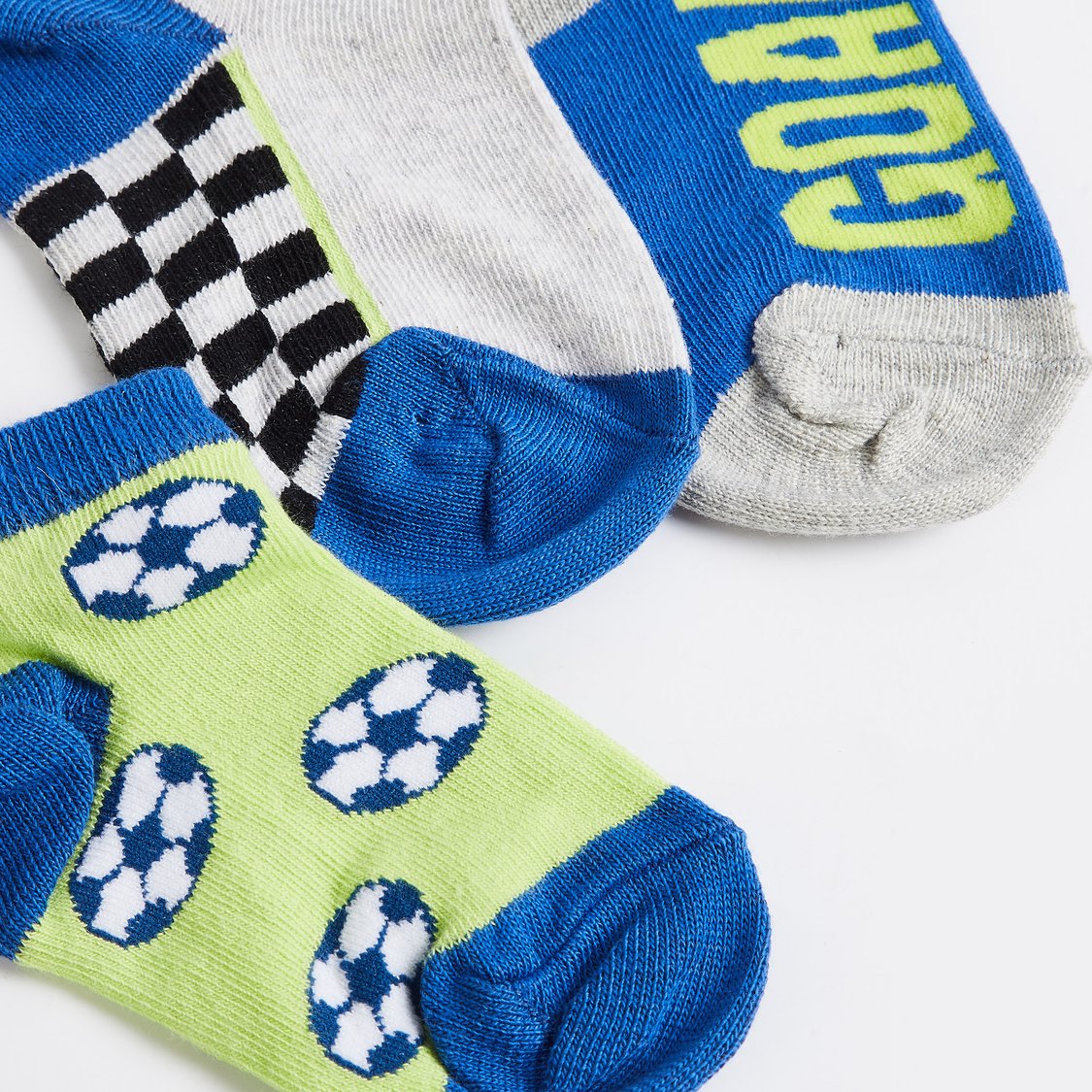 Juniors Printed Ankle Length Socks - Set of 3