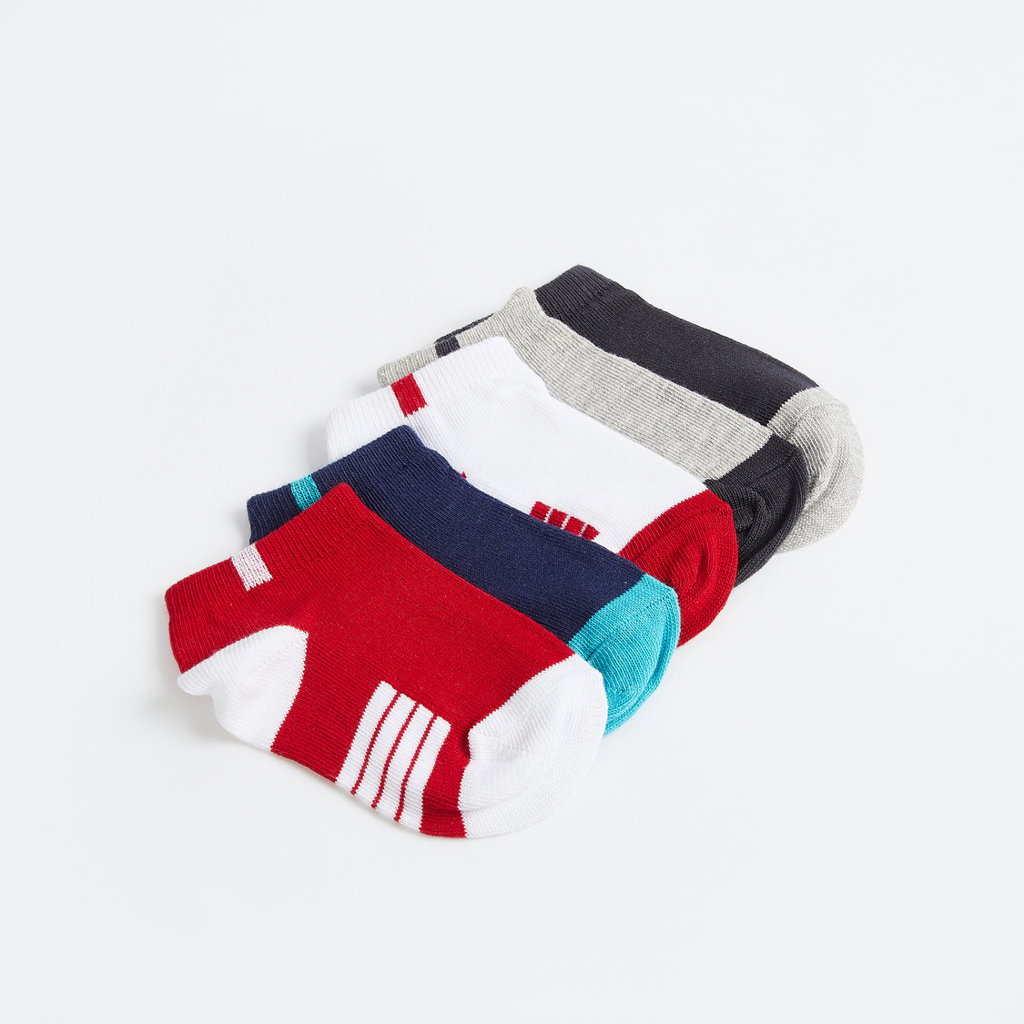 Juniors Striped Ankle Length Socks - Set of 5