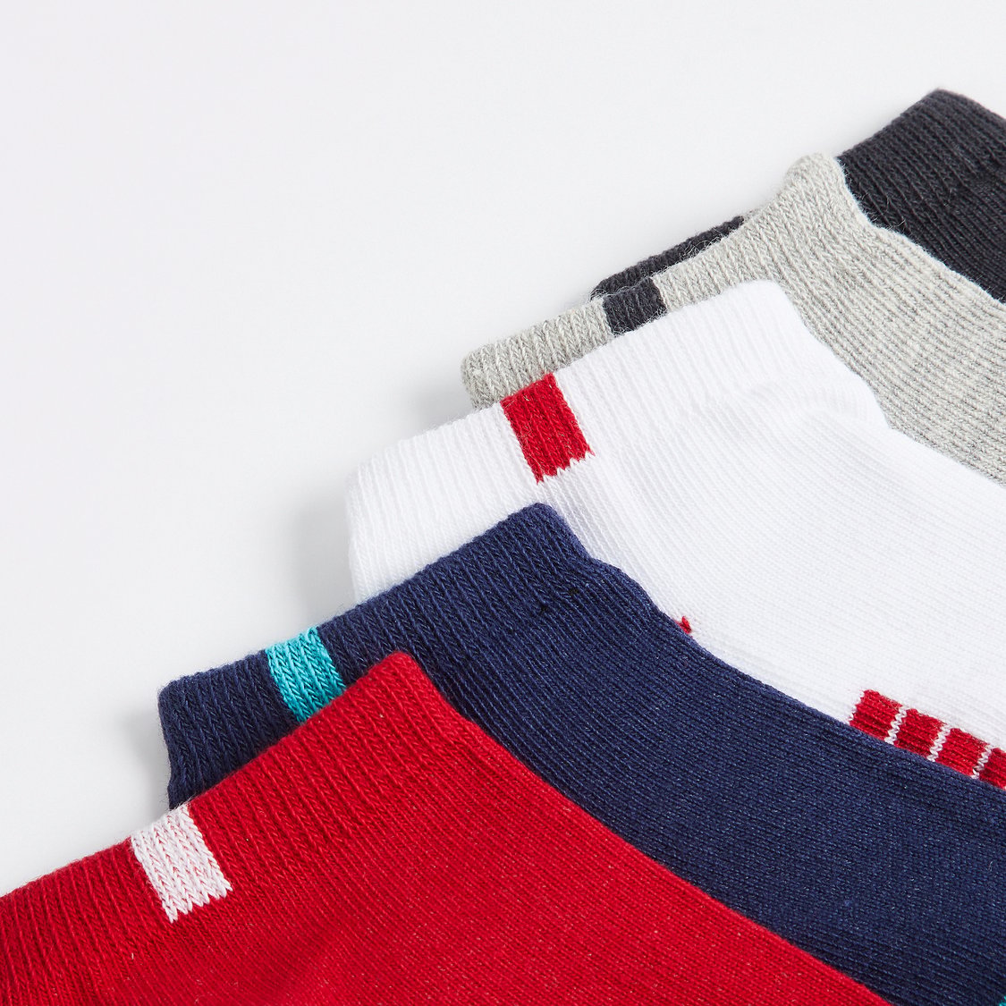 Juniors Striped Ankle Length Socks - Set of 5