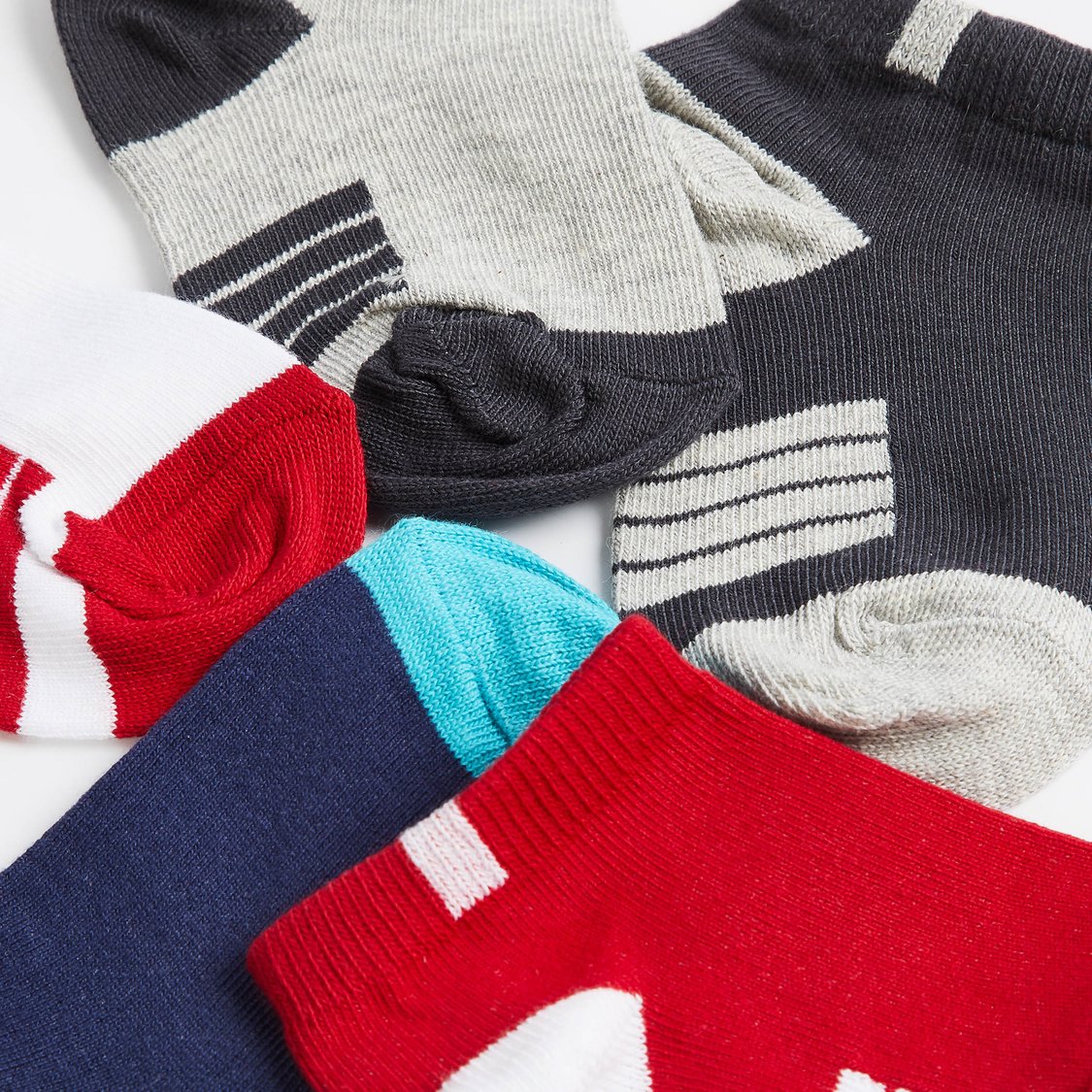 Juniors Striped Ankle Length Socks - Set of 5