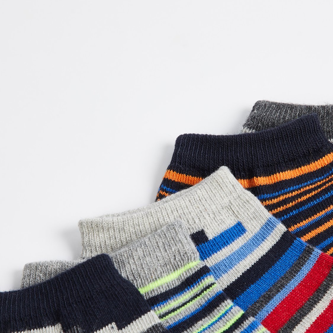 Juniors Striped Ankle Length Socks - Set of 5