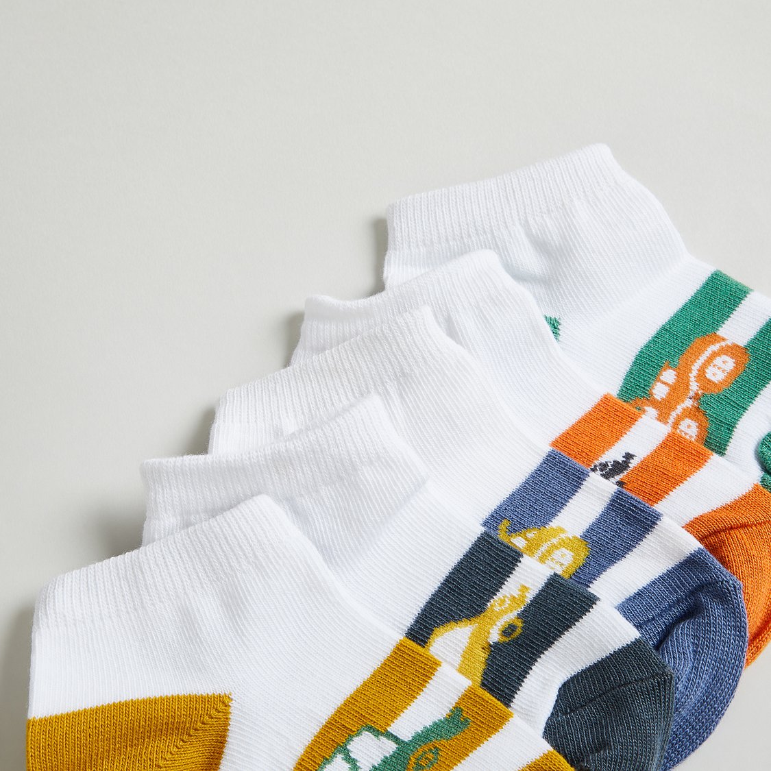 Juniors Printed Ankle Length Socks - Set of 5