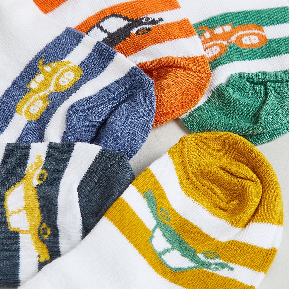 Juniors Printed Ankle Length Socks - Set of 5