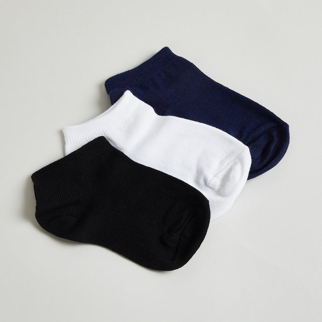 Juniors Solid Ankle Length Socks - Set of 3