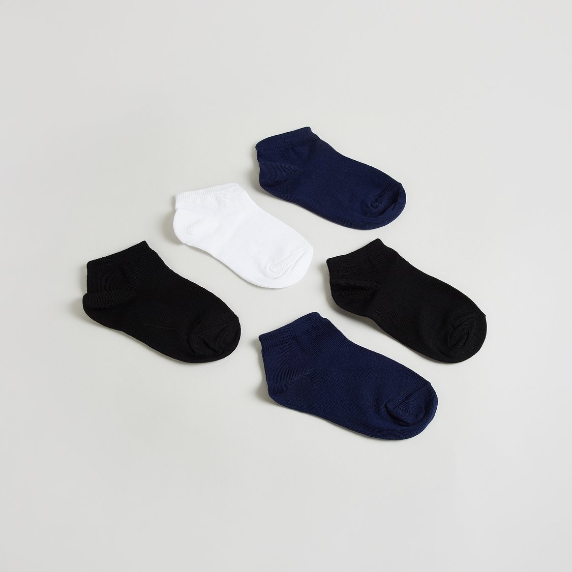 Juniors Solid Ankle Length Socks - Set of 5