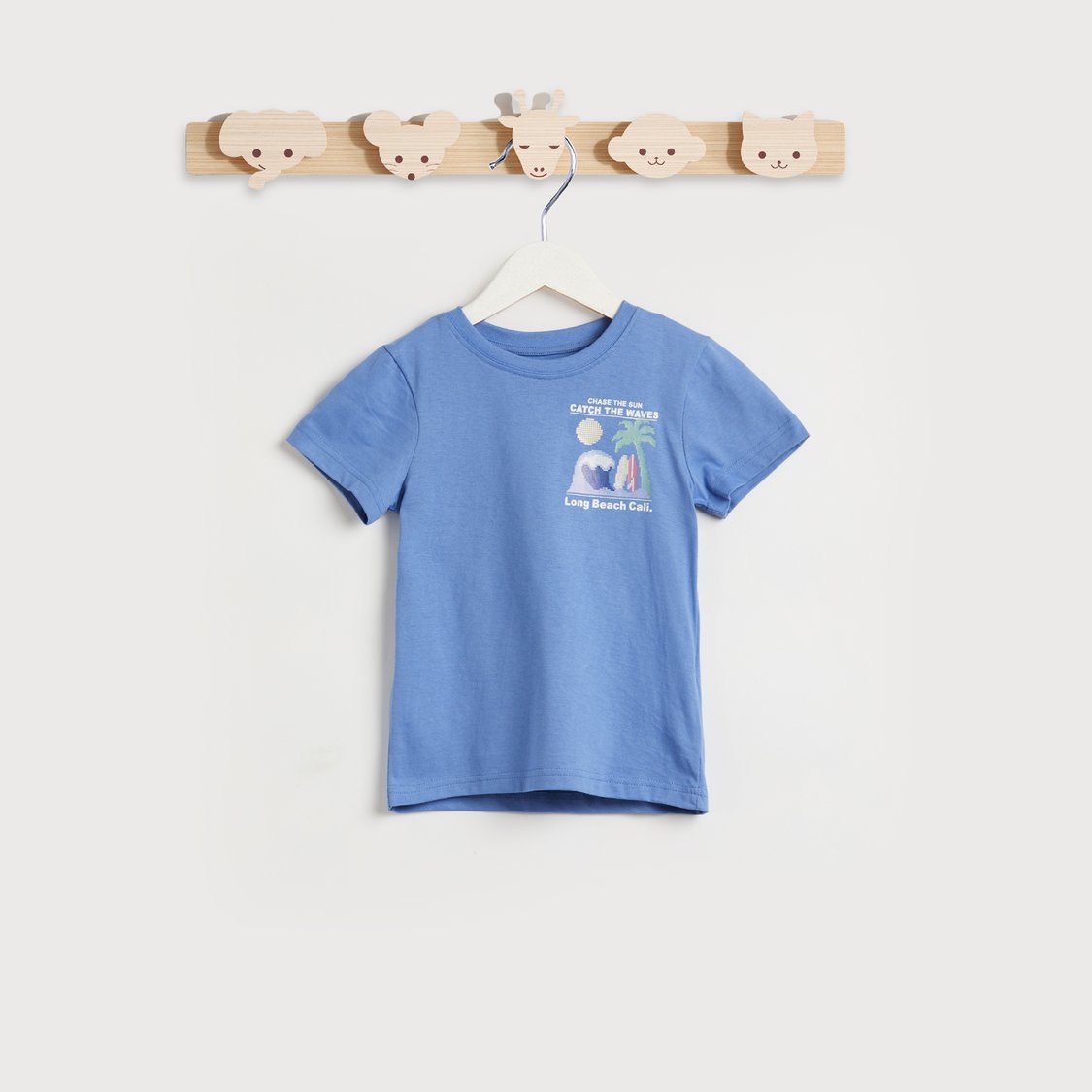 Juniors Beach Print T-shirt with Joggers Set