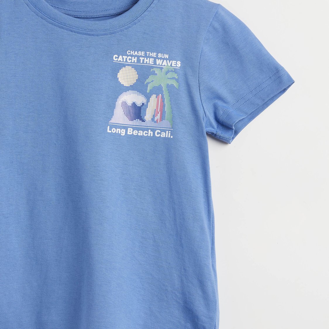 Juniors Beach Print T-shirt with Joggers Set