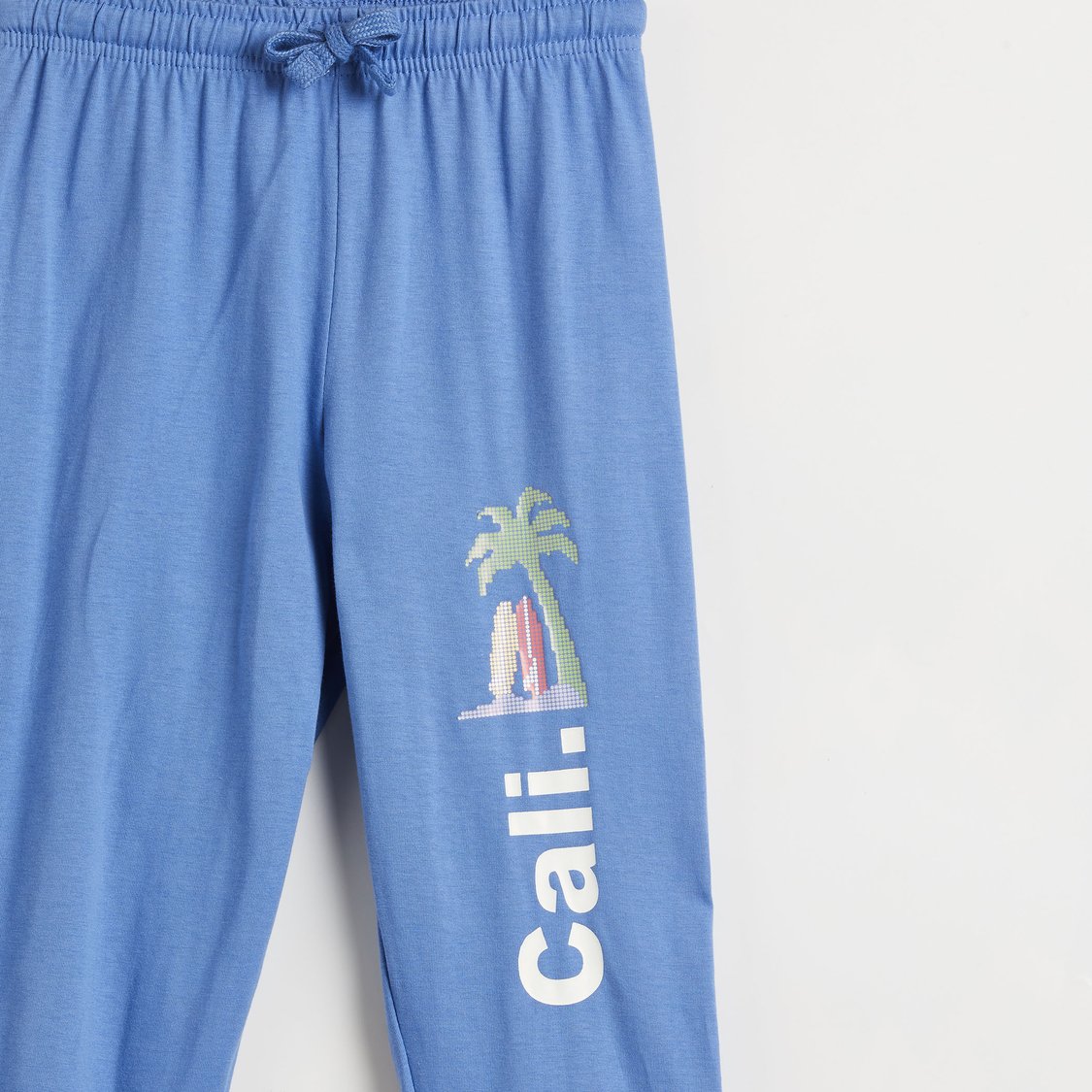 Juniors Beach Print T-shirt with Joggers Set