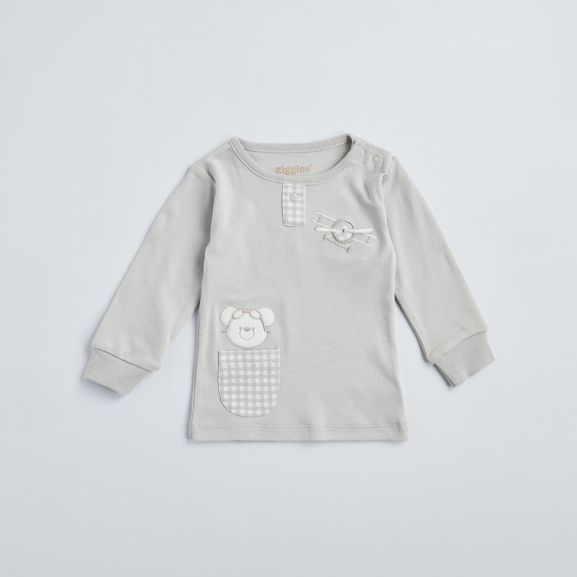 Giggles Embroidered T-shirt And Joggers Set
