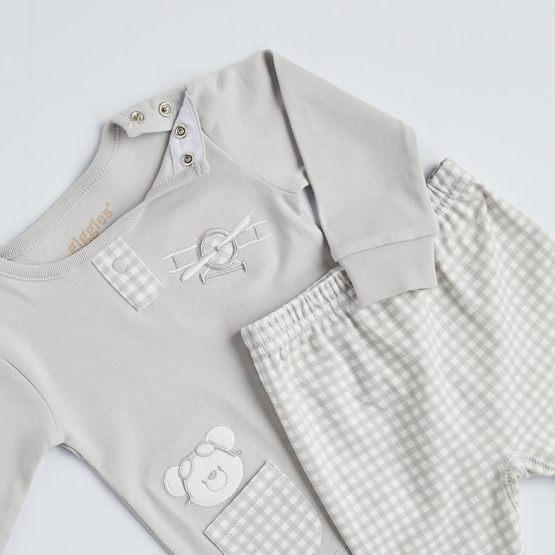 Giggles Embroidered T-shirt And Joggers Set
