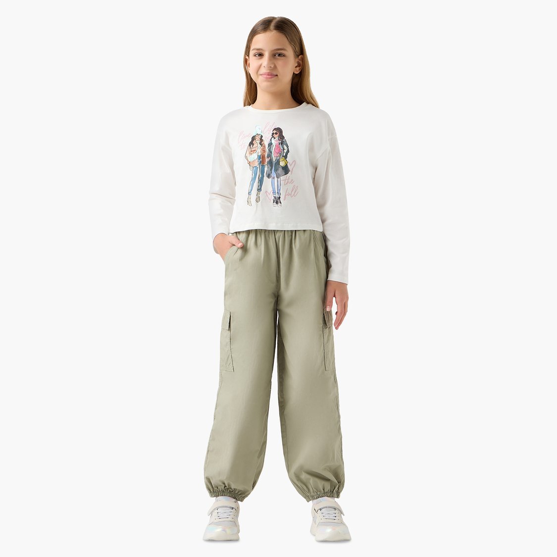 Juniors Solid Cargo Joggers