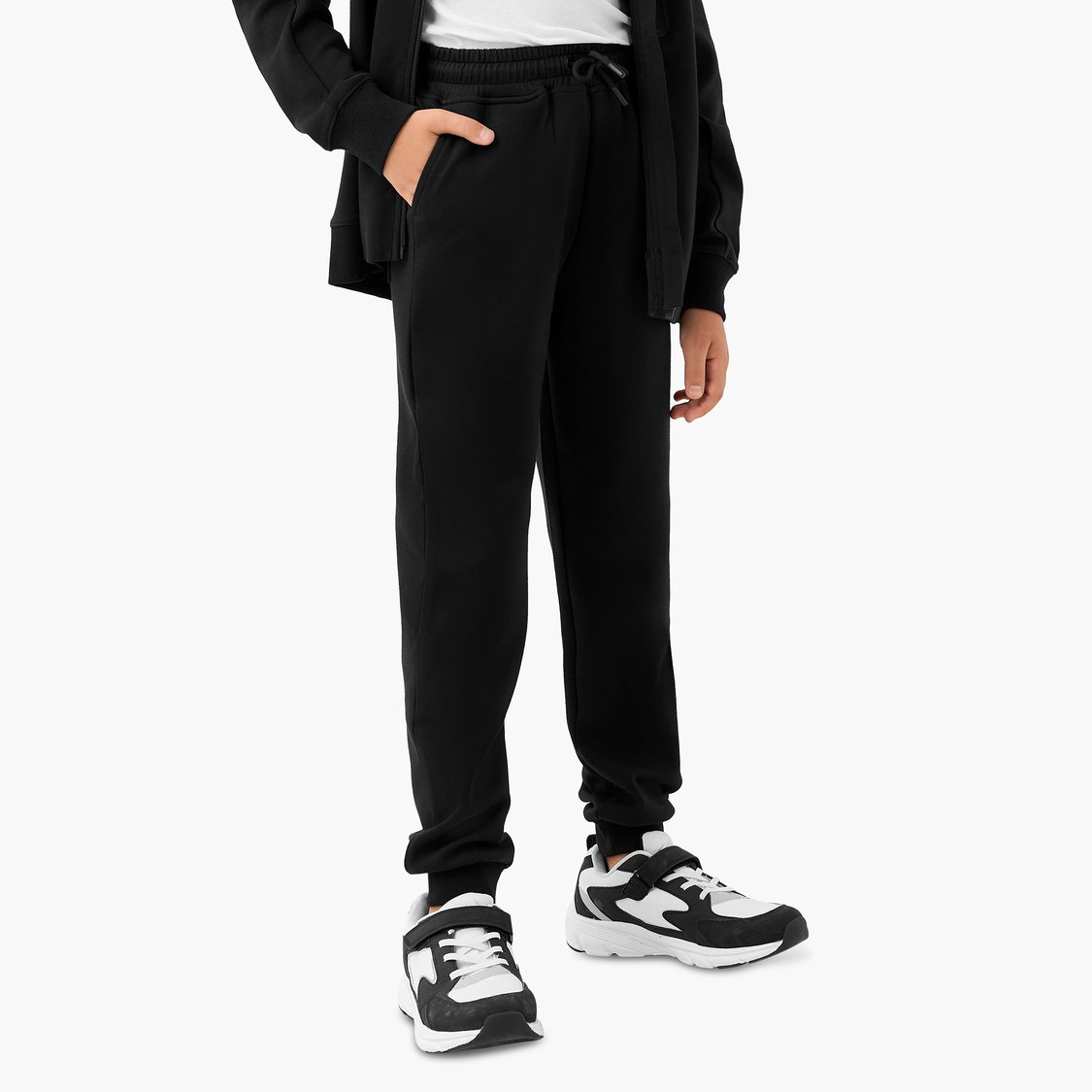 Juniors Solid Hoodie and Joggers Set