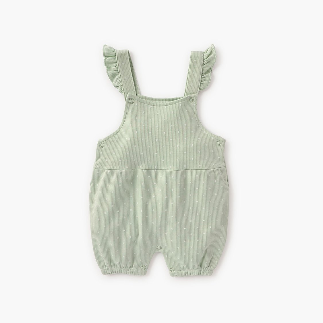 Juniors All-Over Polka Dot Print Dungaree and T-shirt Set