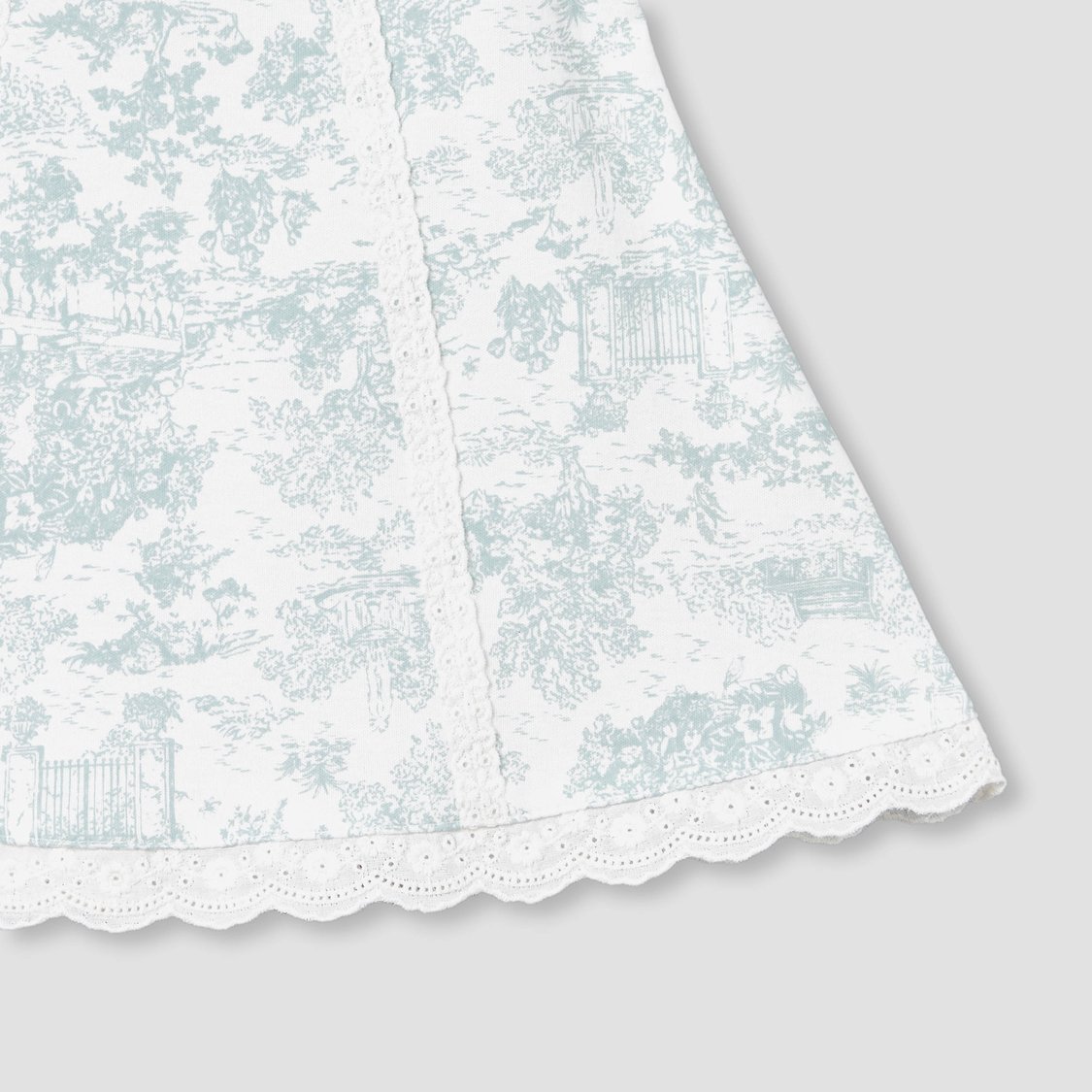 Giggles Printed A-line Dress with Bow Applique