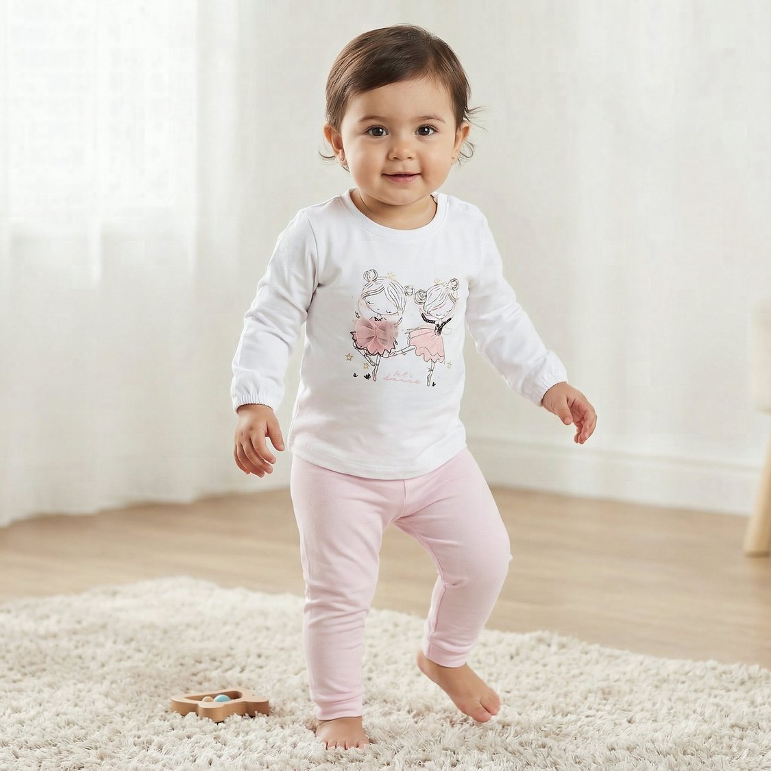 Juniors Printed T-shirt with Pyjamas Set
