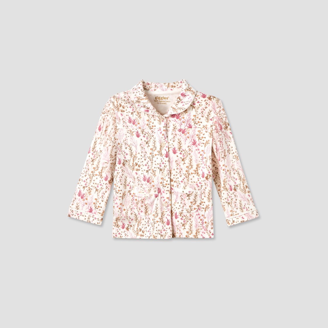 Giggles Floral Print Shirt with Pyjamas Set
