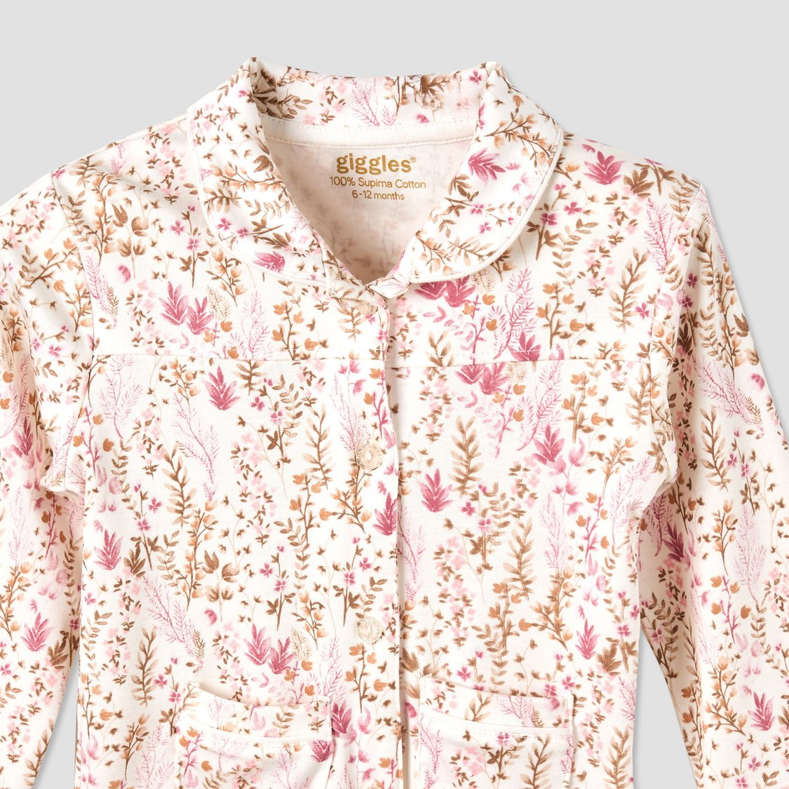 Giggles Floral Print Shirt with Pyjamas Set