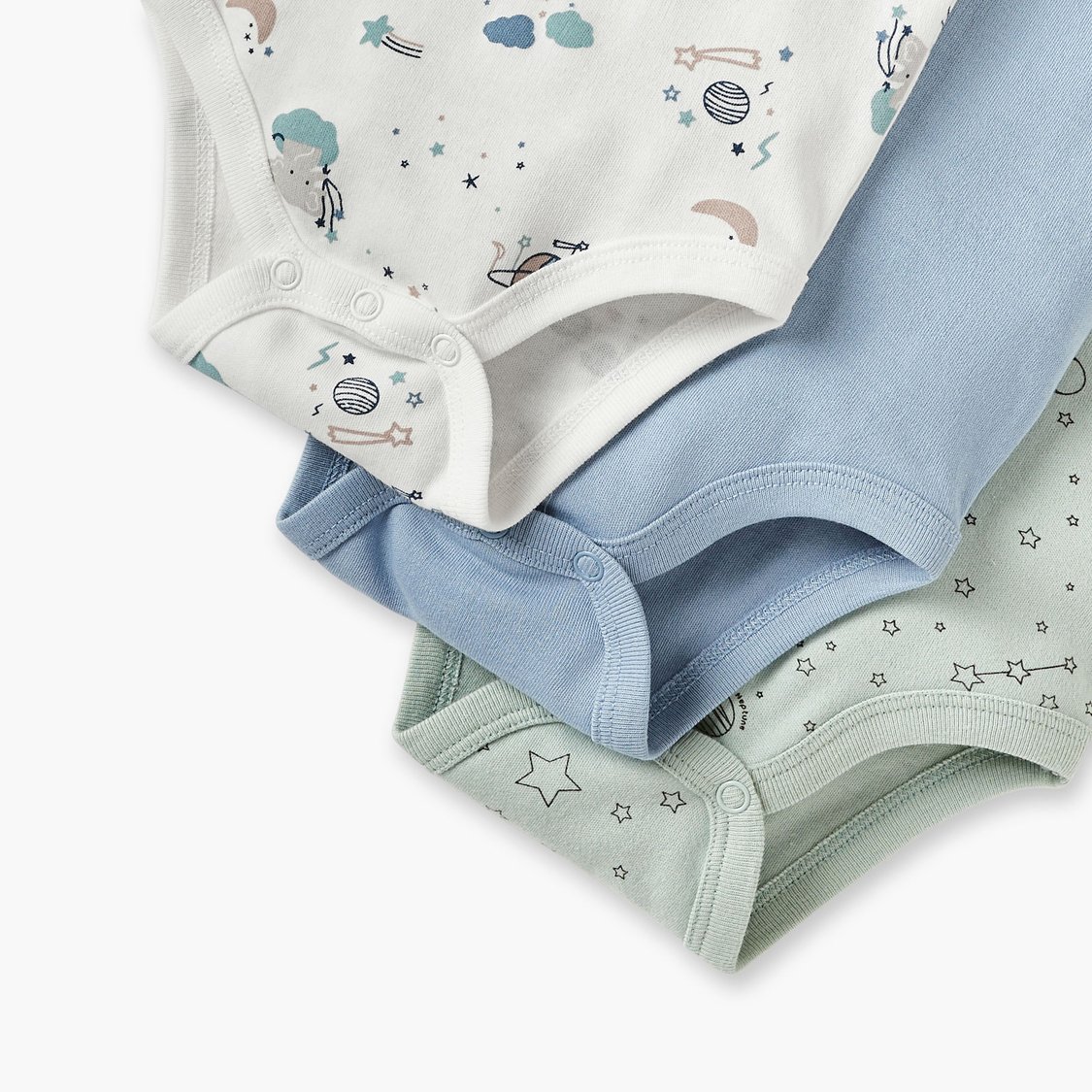 Juniors Space Print Sleeveless Bodysuit - Set of 3