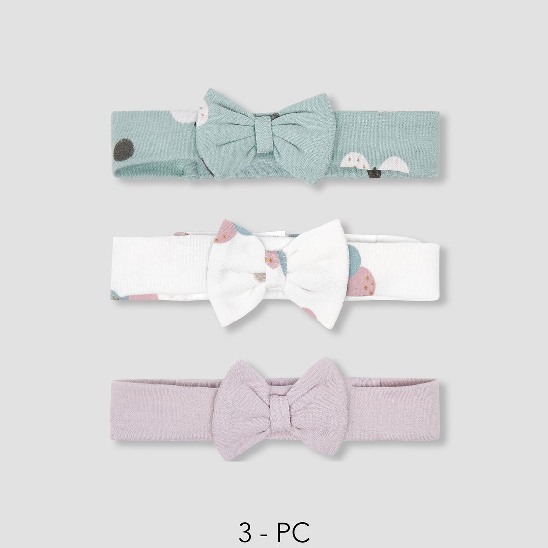 Juniors Printed Hairband with Bow Accent - Set of 3