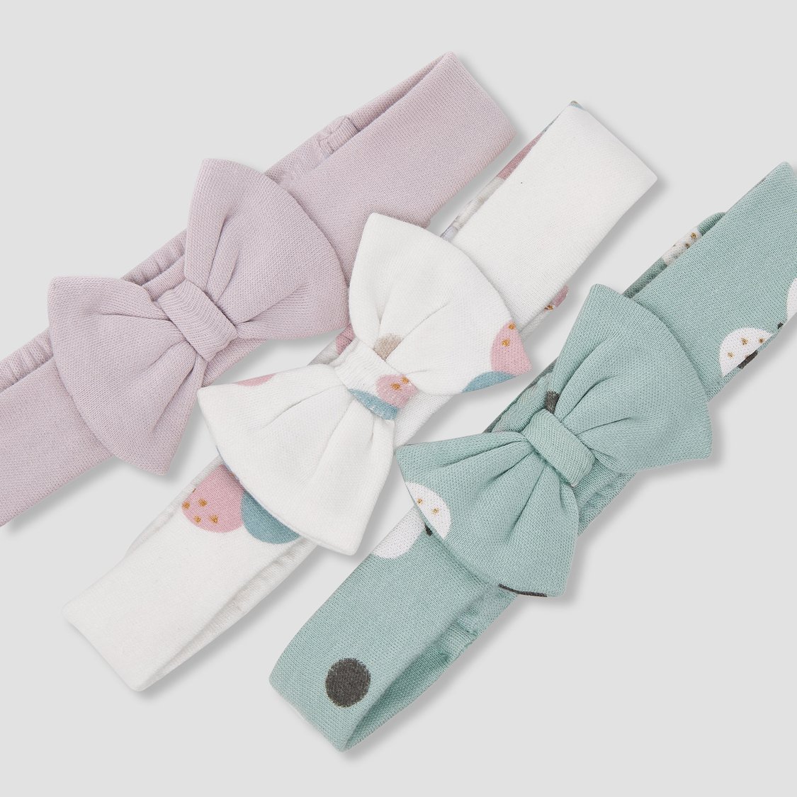 Juniors Printed Hairband with Bow Accent - Set of 3