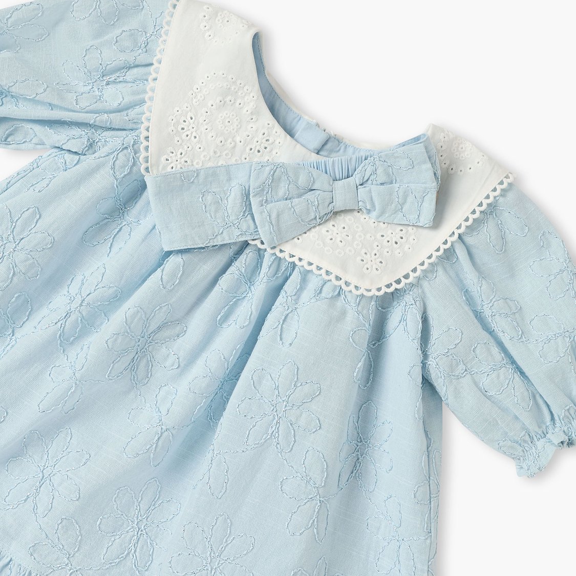 Giggles Embroidered Dress with Headband