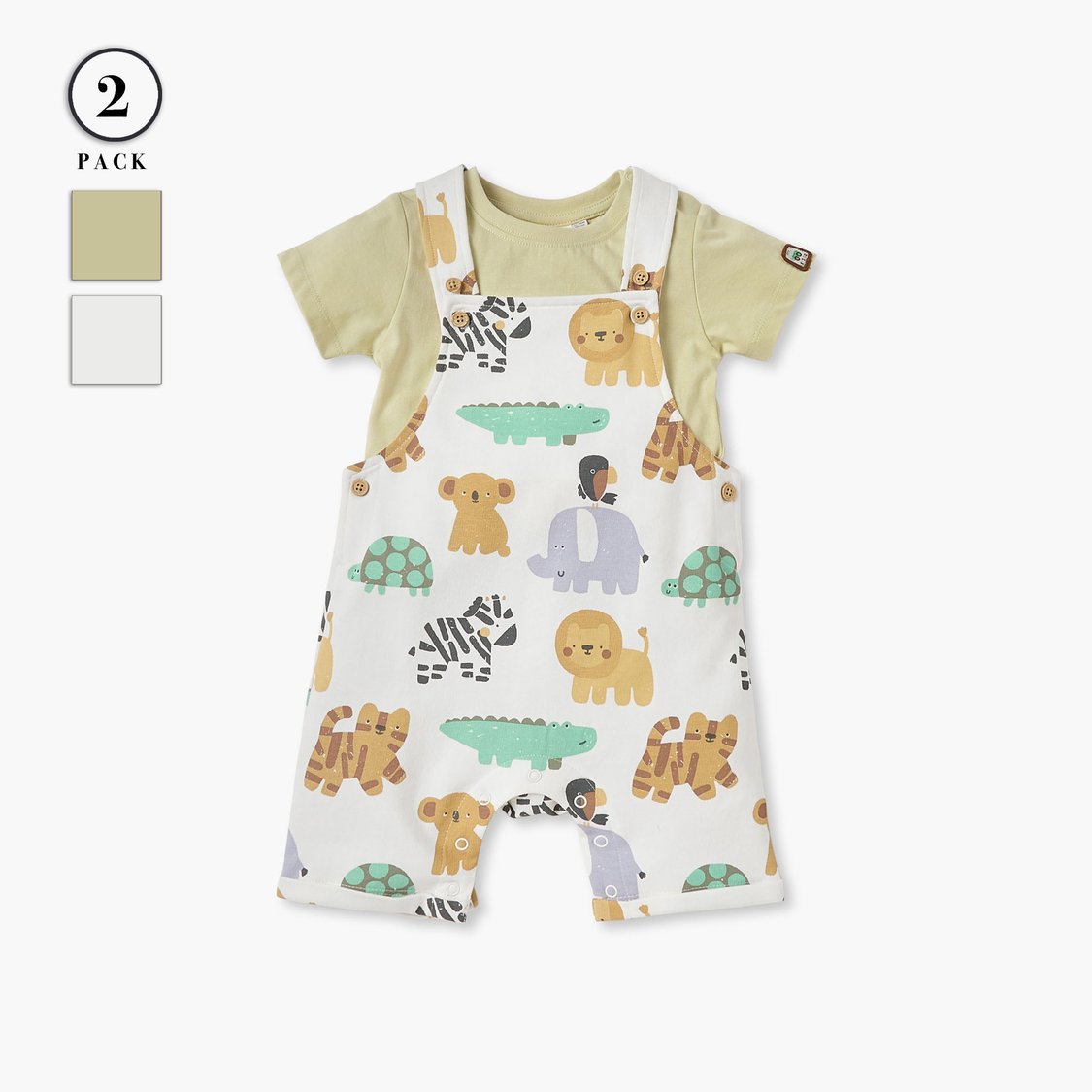 Juniors Animal Print Dungaree and T-shirt Set