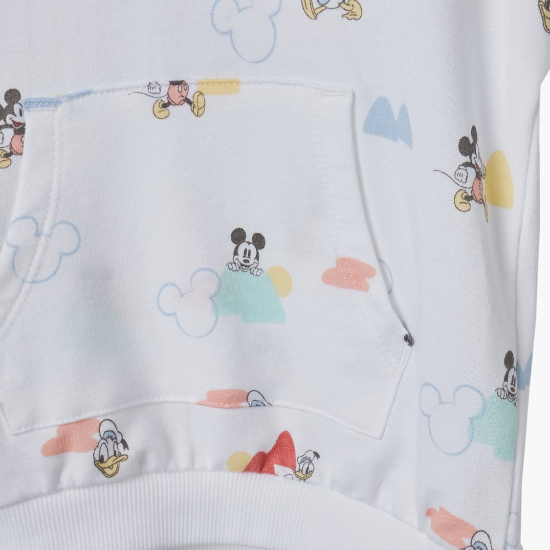 Disney Mickey Mouse and Donald Duck Print Hoodie and Shorts Set