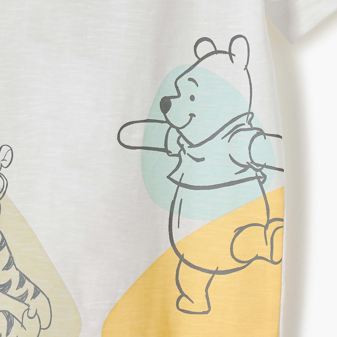 Winnie the Pooh Print Romper with Snap Button Closure - Set of 2