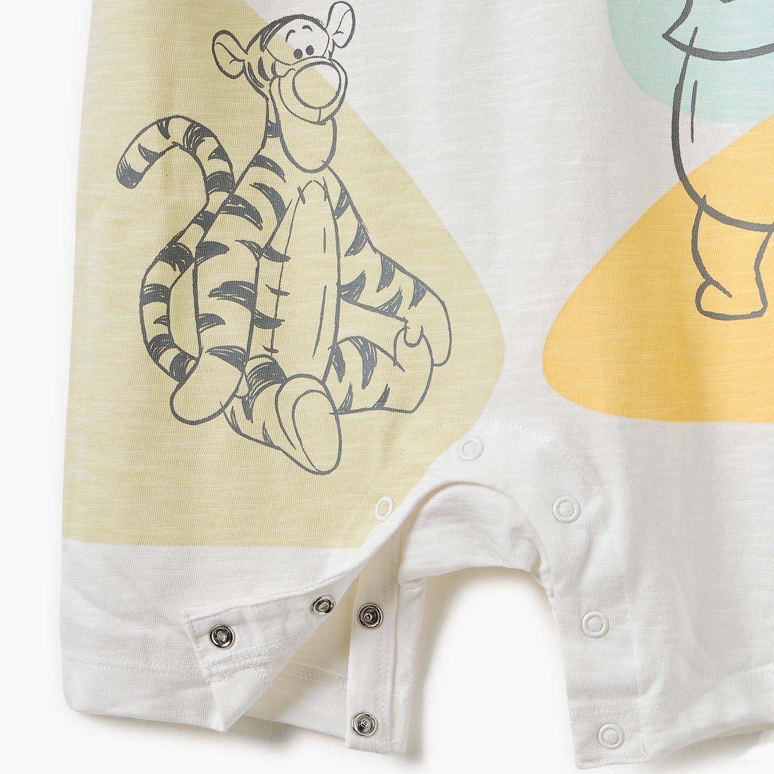Winnie the Pooh Print Romper with Snap Button Closure - Set of 2