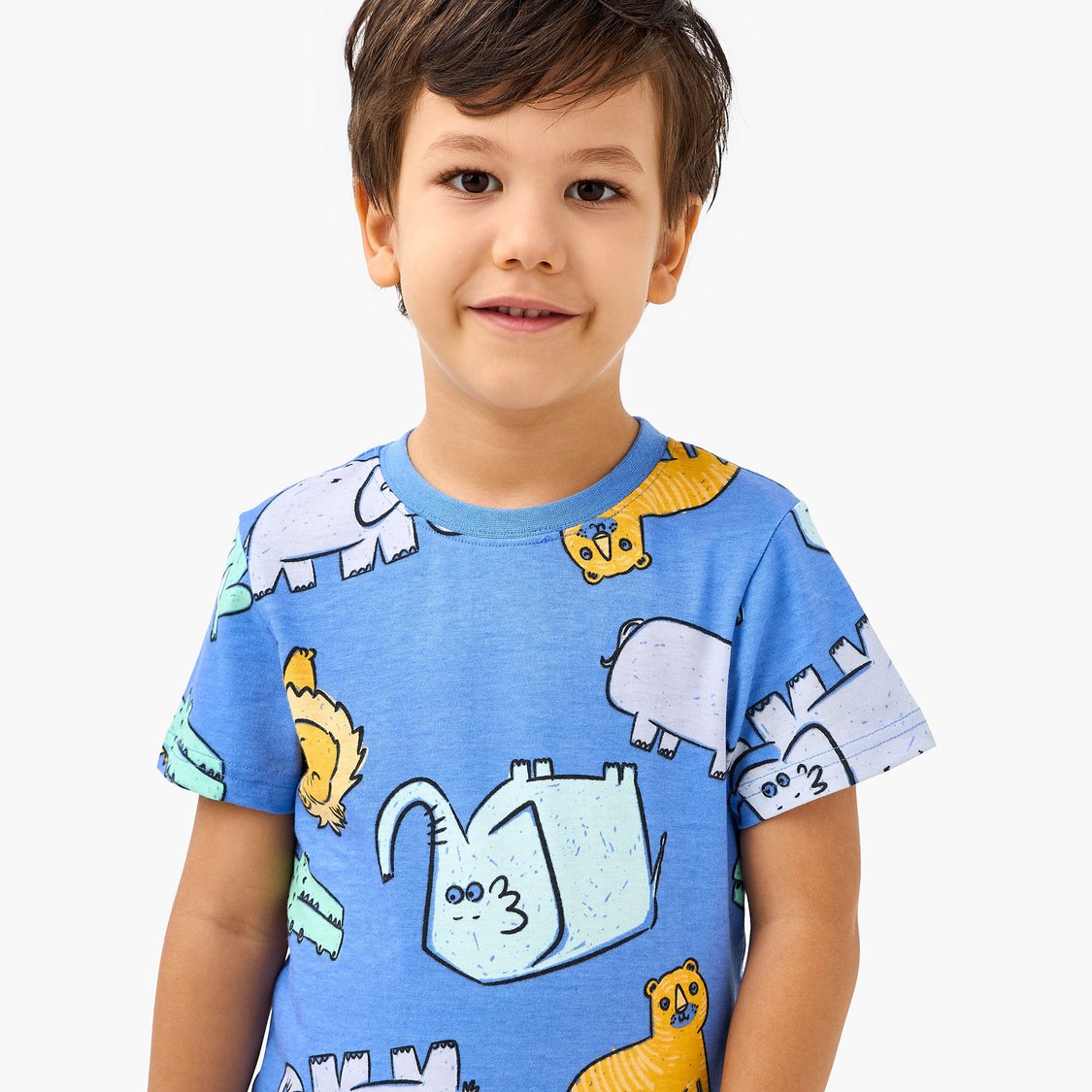 Juniors Animal Print T-shirt and Joggers
