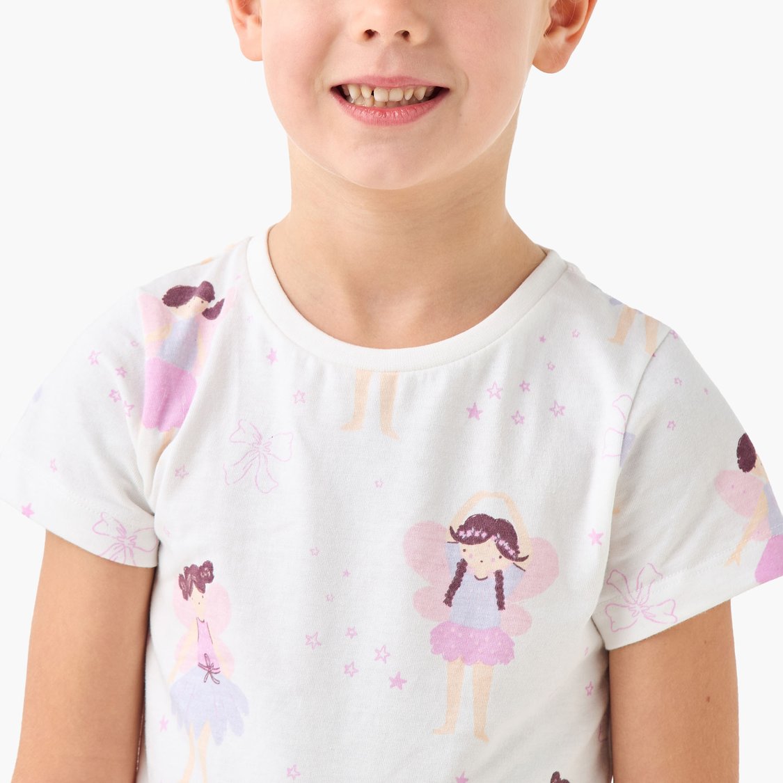 Juniors Angel Print T-shirt and Pyjama Set