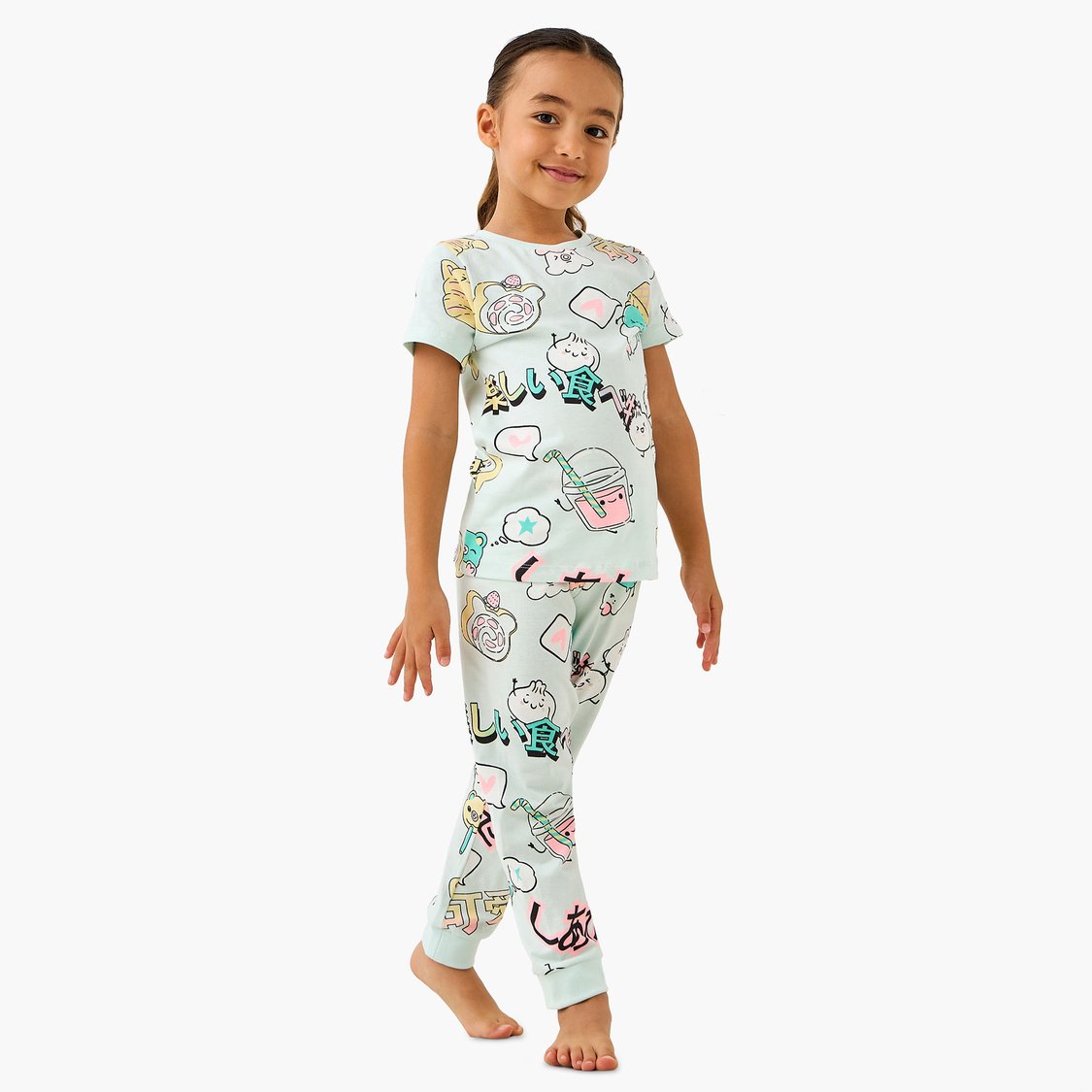 Juniors All-Over Print T-shirt and Pyjama Set