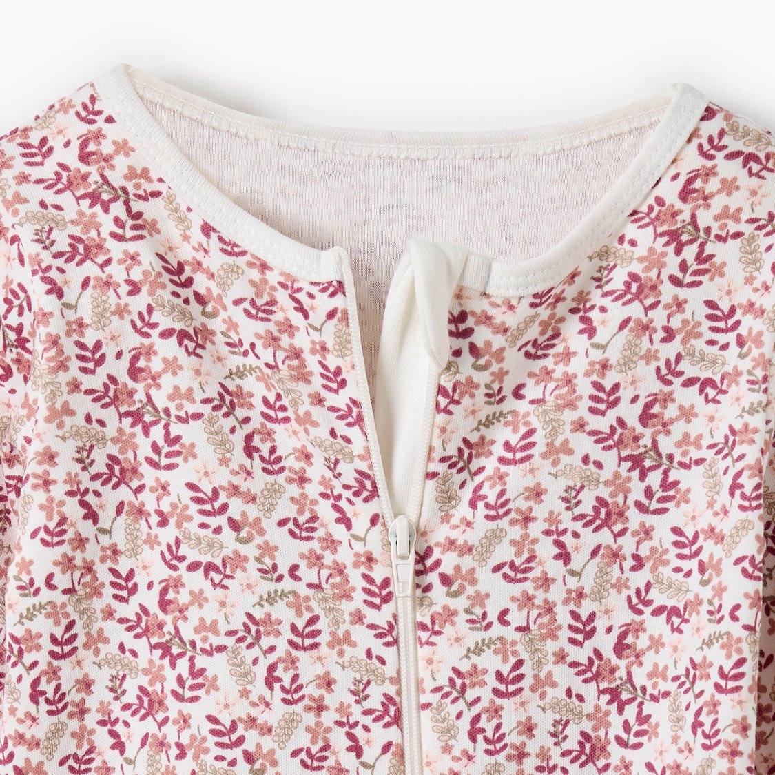Juniors Floral Print Sleepsuit with Zip Closure - Set of 5