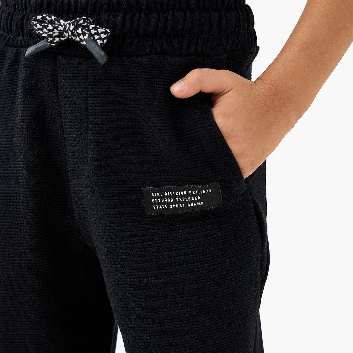 Juniors Textured Joggers with Drawstring Closure and Pockets