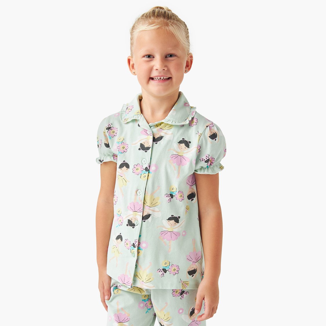 Juniors Ballerina Print Shirt and Pyjama Set