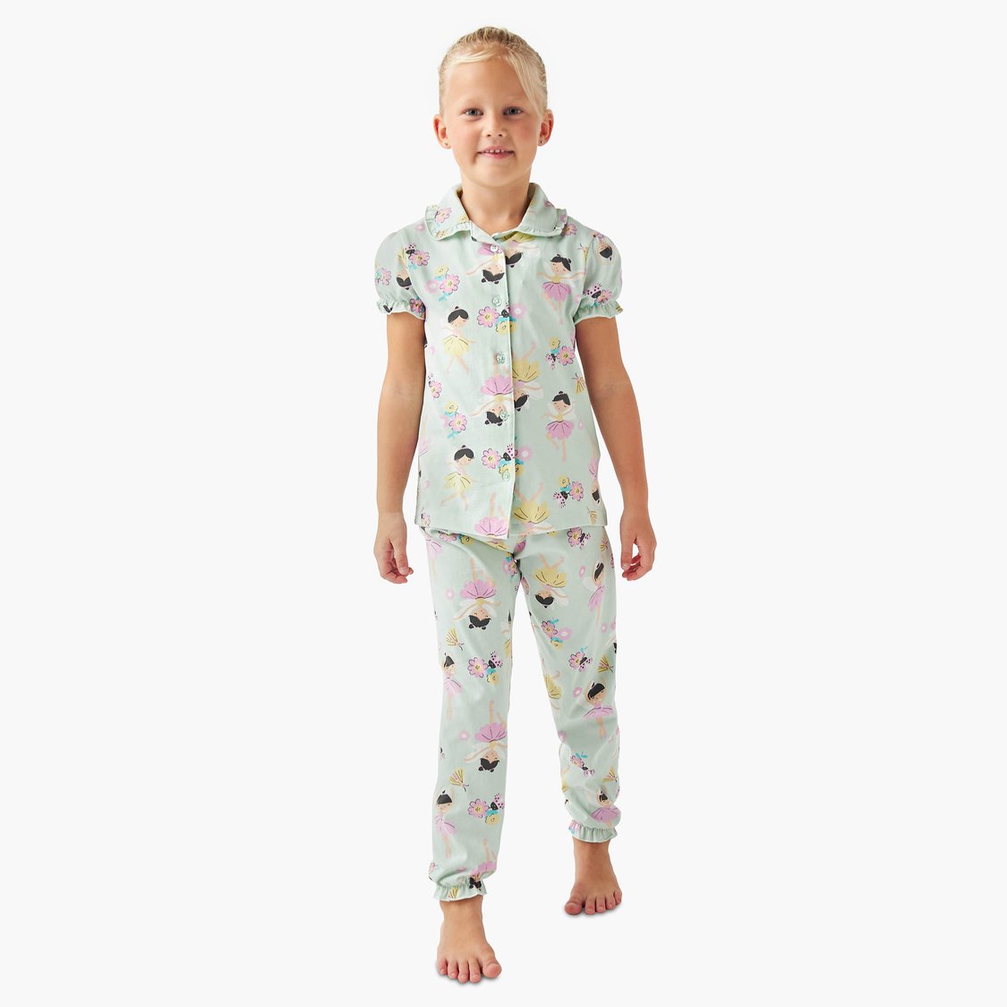 Juniors Ballerina Print Shirt and Pyjama Set