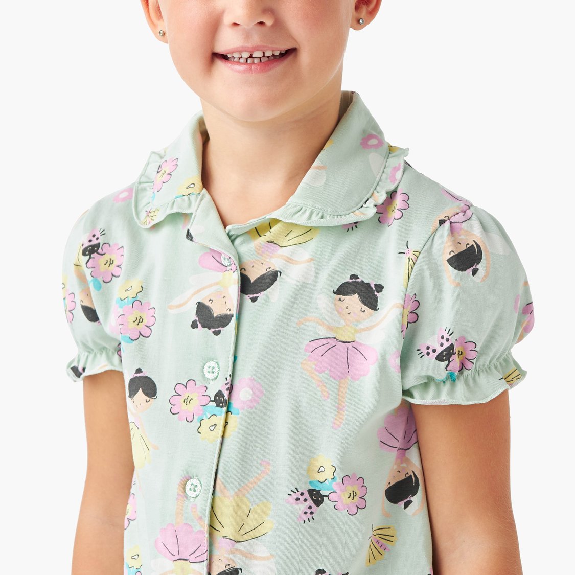 Juniors Ballerina Print Shirt and Pyjama Set