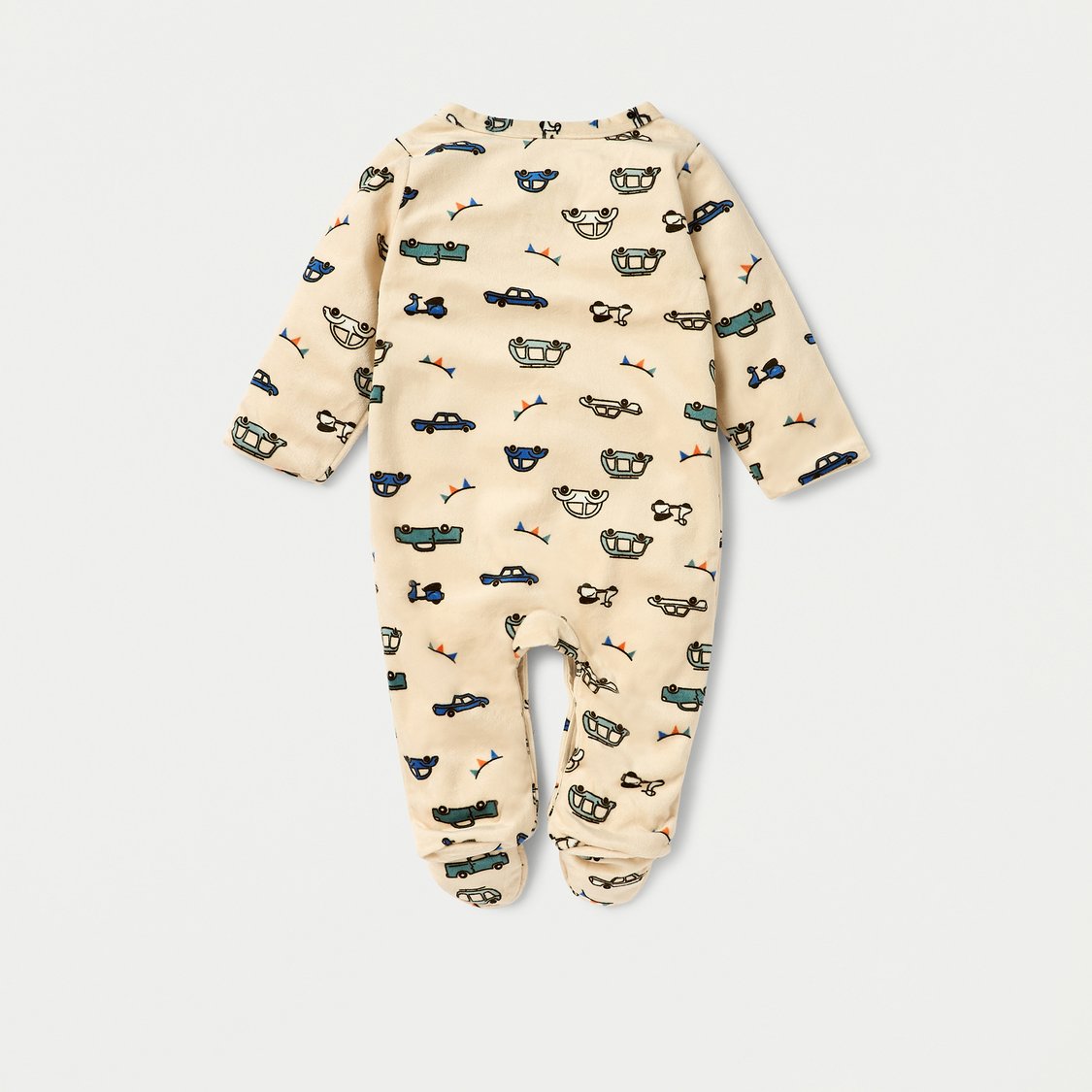 Juniors Vehicle Print Sleepsuit with Button Closure