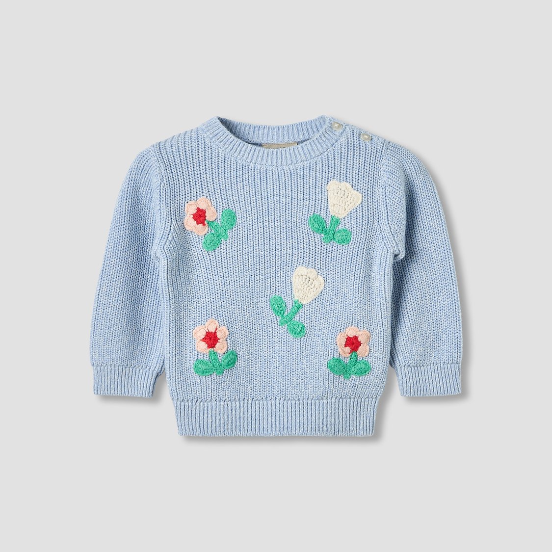 Juniors Floral Embroidered Sweater with Pants Set