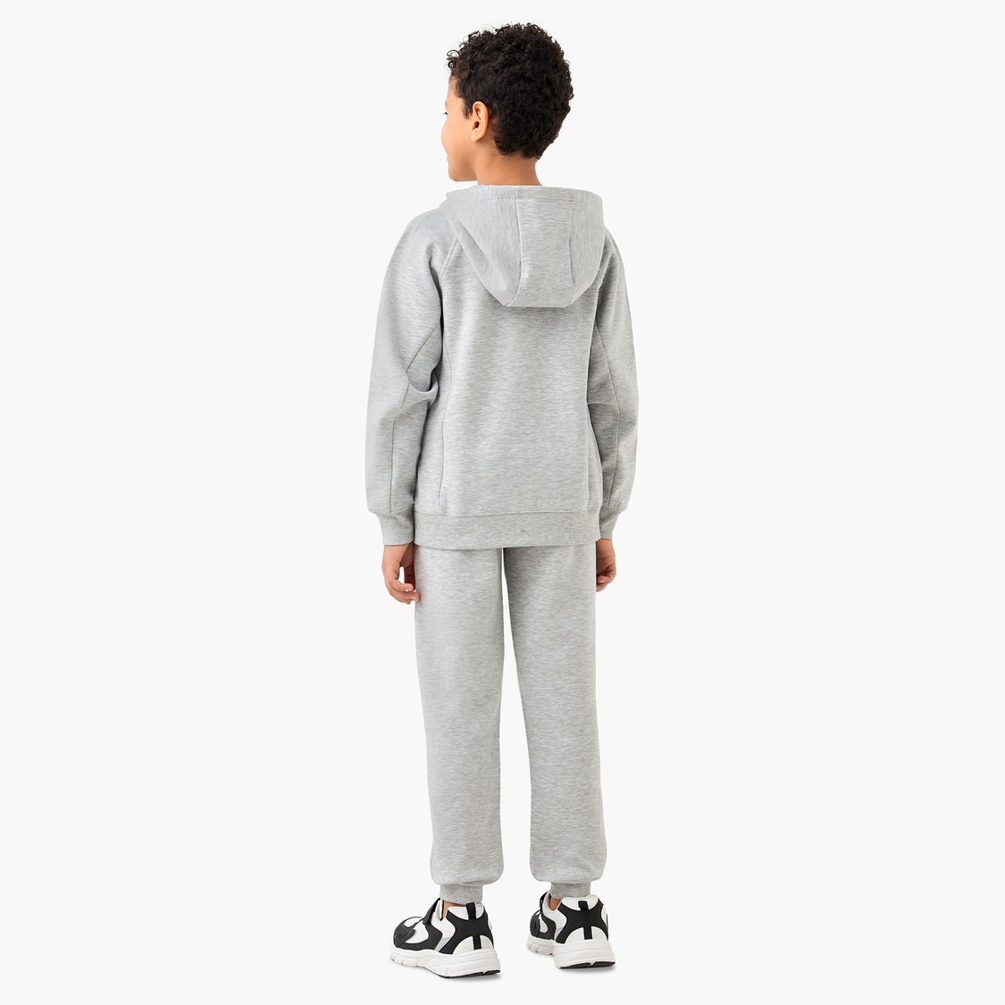 Juniors Solid Zip Through Hoodie and Joggers Set