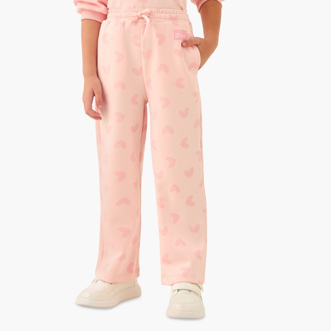 Juniors Stitch Print Sweatshirt and Track Pants Set