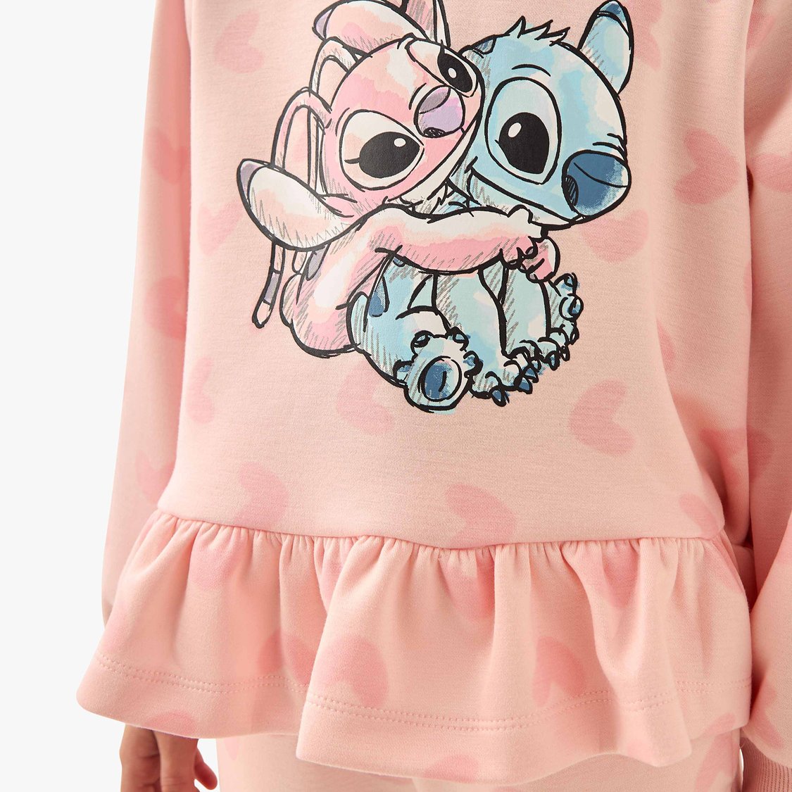 Juniors Stitch Print Sweatshirt and Track Pants Set