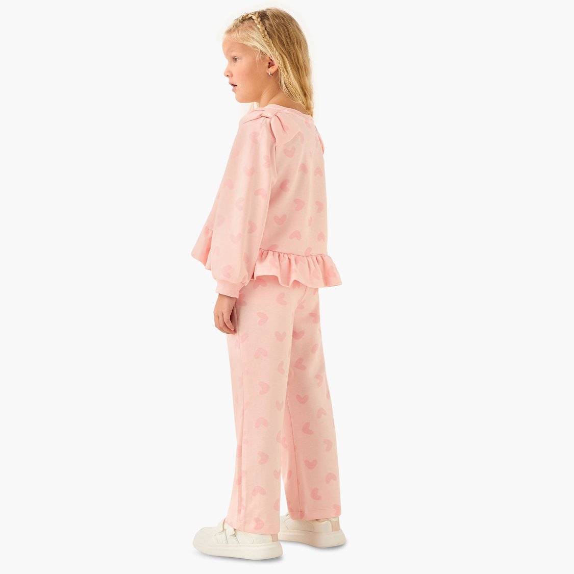 Juniors Stitch Print Sweatshirt and Track Pants Set
