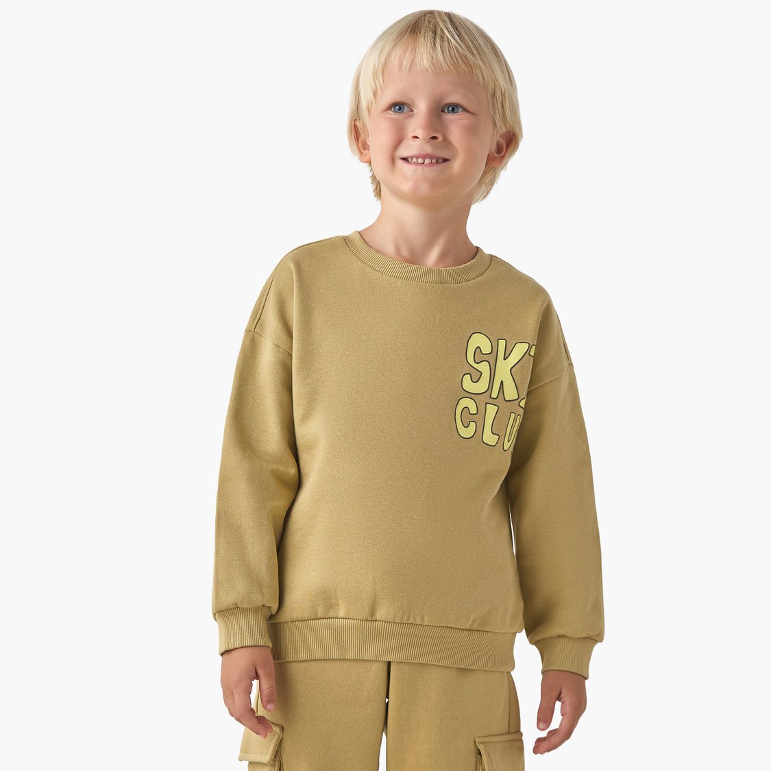 Juniors Printed Sweatshirt and Joggers Set