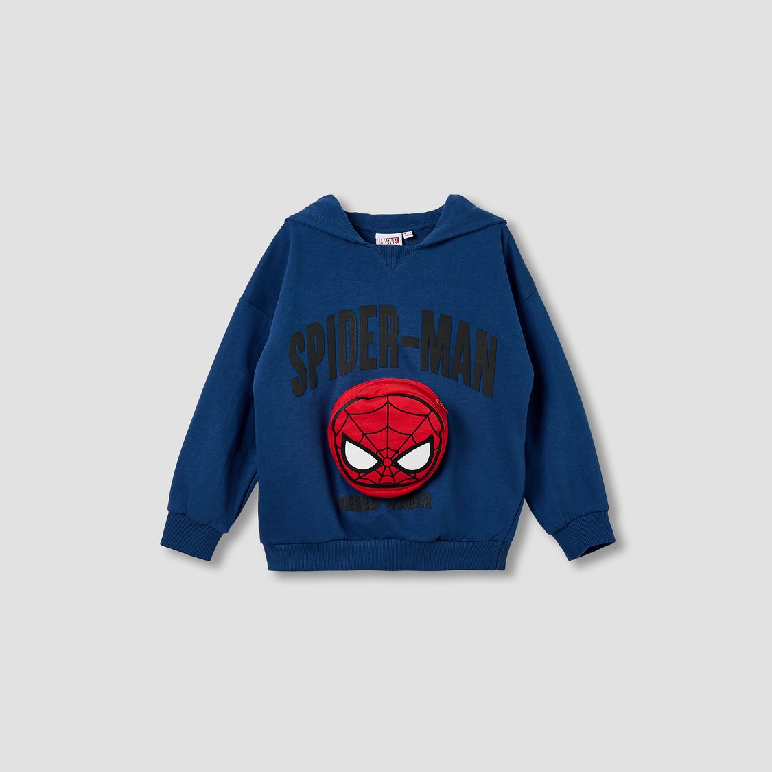 Juniors Spiderman Printed Hooded Sweatshirt with Pocket
