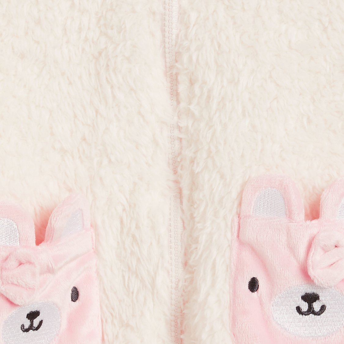 Juniors Applique Hooded Rompers with Zip Closure
