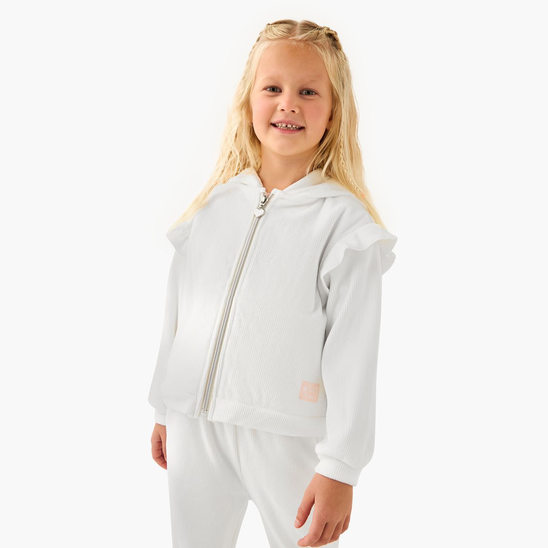 Juniors Textured Jacket and Track Pants Set