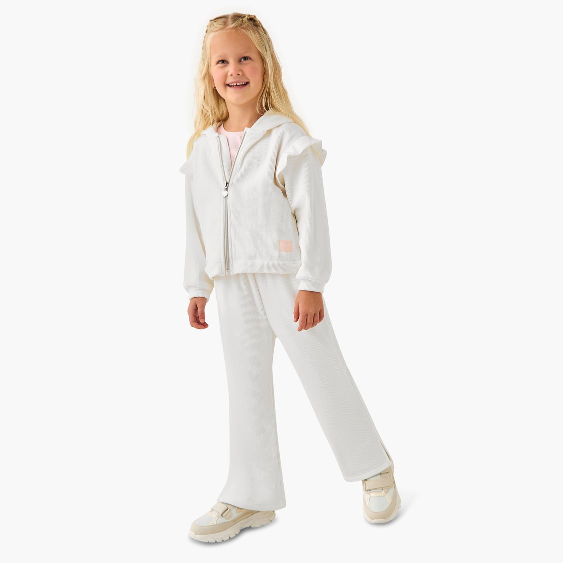 Juniors Textured Jacket and Track Pants Set